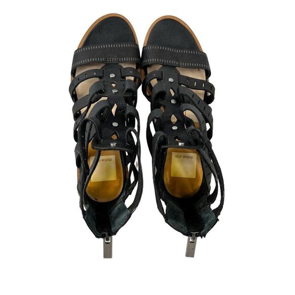 DOLCE VITA the Lain Block Heel Leather Sandal in Black Women's Size 7 - Picture 10 of 12